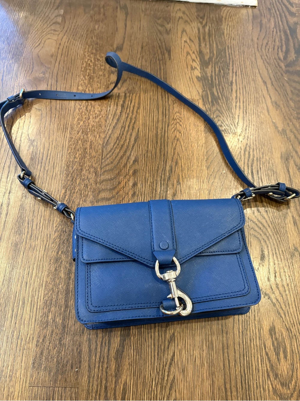 Rebecca Minkoff Cobalt Blue Leather Shoulder Crossbody with Silver Hardware